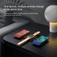 3 in 1 Magnetic Wireless Charger ขาตั้งแบบพับได้สำหรับ 14 13 12 11 x 15W สถานีชาร์จ...