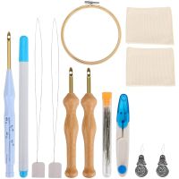 Punch Needle Kit, Embroidery Kits Includes Adjustable Rug Yarn Punch Needle Wooden Handle Embroidery Pen