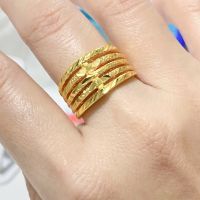 แหวนทอง5ชั้น จิกลาย สวยเหมือนจริง แหวนทอง2สลึง แหวนทองชุบ [N332] แหวนทองปลอม