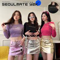 SEOULMATE SEOULMATE Y2K #SM6543 เสื้อกริตเตอร์ พิมพ์ลาย SEOULMATE สุดน่ารัก