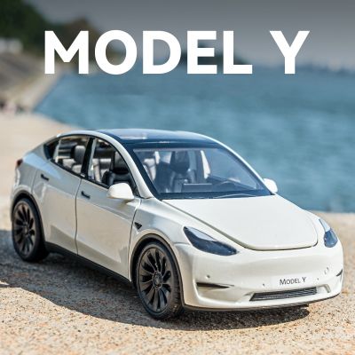 1:32 Tesla Model Y SUV Alloy Car Model Diecast Metal Vehicles Car Model Simulation Collection Sound and Light Childrens Toy Gift