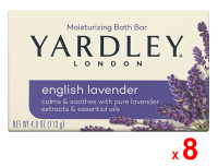 YARDLEY สบู่อาบน้ำ ยาร์ดเลย์ มอยส์เจอไรซิ่ง อิงลิช ลาเวนเดอร์ บาธ บาร์ สูตรน้ำมันหอมระเหยลาเวนเดอร์ และสเปียร์มินต์ ผลิตในสหราชอาณาจักร 8j