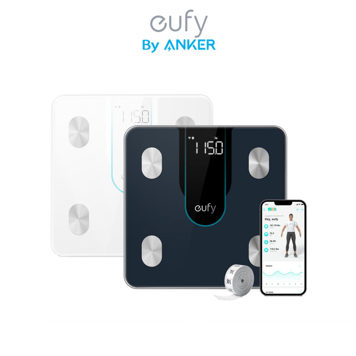  eufy Smart Scale P2, Digital Bathroom Scale with Wi-Fi,  Bluetooth, 15 Measurements Including Weight, Body Fat, BMI, Muscle & Bone  Mass, 3D Virtual Body Mod, 50 g/0.1 lb High Accuracy, IPX5