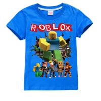 2-15Years Summer Kids Girls Boys Cotton Short Sleeve T-shirt Childrens ROBLOX Cartoon Tees Tops Clothes