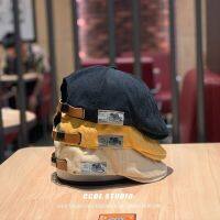 ☃✣ Japanese street tide brand sticker label beret hat female summer and autumn all-match hip-hop reverse wearing duckbill hat forward hat mens car hat