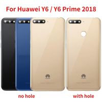 ฝาหลังสำหรับแผงคลุมปลอกหุ้มช่องหลัง Huawei Y6 2018 Y6นายก2018อะไหล่พร้อมเลนส์กล้องถ่ายรูป + คีย์ด้านข้าง