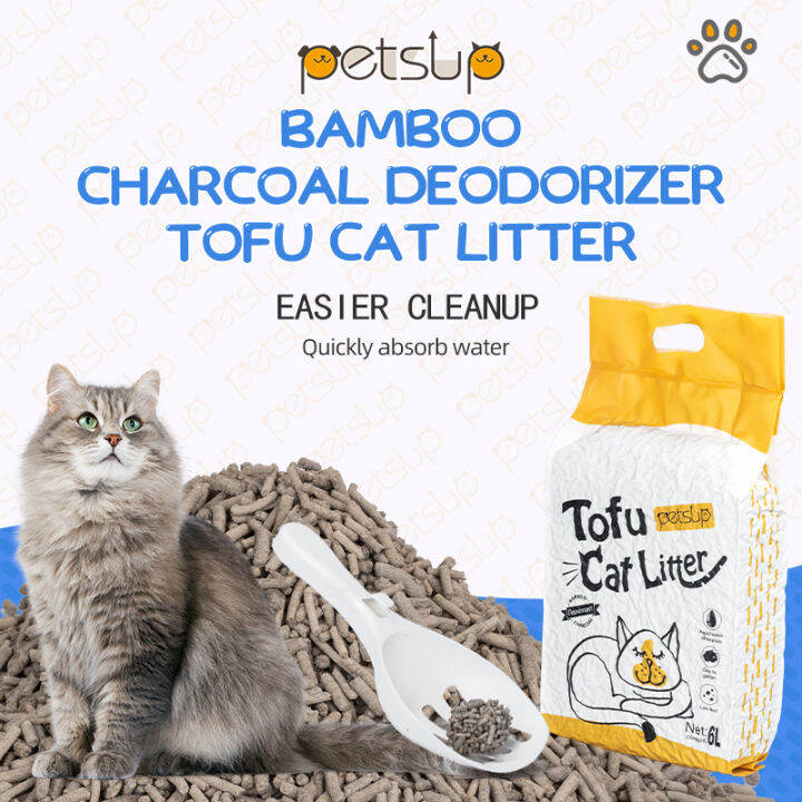 Petsup Cat Litter 6L Natural Tofu Cat Litter Fast Clumping Bamboo