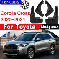 แผ่นบังโคลนบังโคลนรถ4x สำหรับ Toyota Corolla Cross 2020 2021บังโคลนรถปกป้องป้องกันน้ำกระเด็นล้ออุปกรณ์เสริมรถยนต์