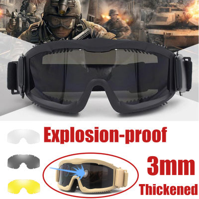 3mm Tactical Goggles Anti-explosion Impact Resistance Military Combat Glasses Outdoor Hunting Paintball Shooting Goggles