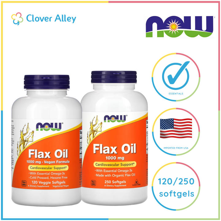 NOW Supplements Flaxseed Oil 1000mg Made With Organic Flax Oil 120 250 C358ce989a7928773e7304287c23374c 720x720q80