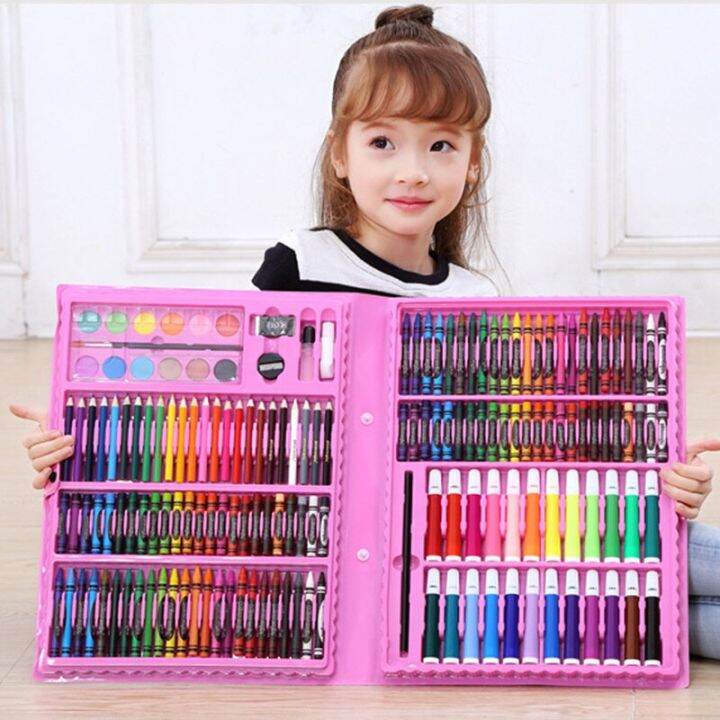 168 coloring art set water color color pencil crayons coloring