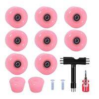 8 Piece Skate Wheel Set with Toe Plugs, 58Mm X 32Mm, 82A Outdoor/Indoor Skate Wheel