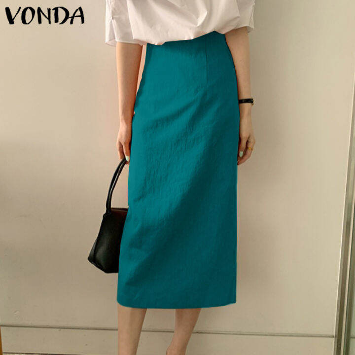 VONDA Womens Fashion Casual Skirts Oversized Midi Skirt Dress Party