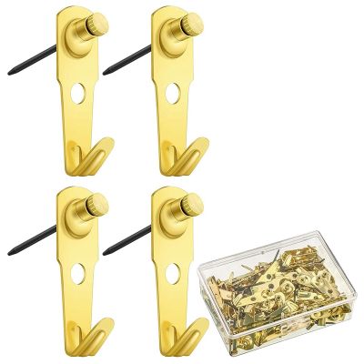 60 Pcs 30 Lb Picture Hangers with Nails Photo Frame Hanger Hooks Picture Hanging Nails for Hanging Clock