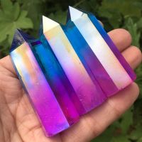 Titanium Rainbow Aura wand points natural stones and crystals healing quartz fine home decoration