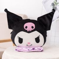 ตุ๊กตาการ์ตูนกำมะหยี่ฤดูหนาวหมอนผ้าห่ม My Melody Kuromi อนิเมะ Plushie ผ้าห่มเครื่องปรับอากาศผ้าห่มสำหรับเด็กนุ่ม