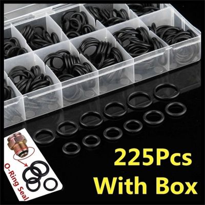 225/270Pcs Rubber O-Ring Sealing Classification Gasket Kit Set Washer Seals Assortment Black For Car Gas Stove Parts Accessories