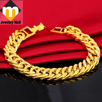 Amazon.com: LIFETIME JEWELRY Rugged Nugget Link Bracelet for Men and Women 24k  Gold Plated (7): Clothing, Shoes & Jewelry
