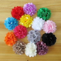 2017 wholesale fabric flowers for headband satin mesh rose flowers 2inch 2" DIY flowers girls hair accessories 100pcslot