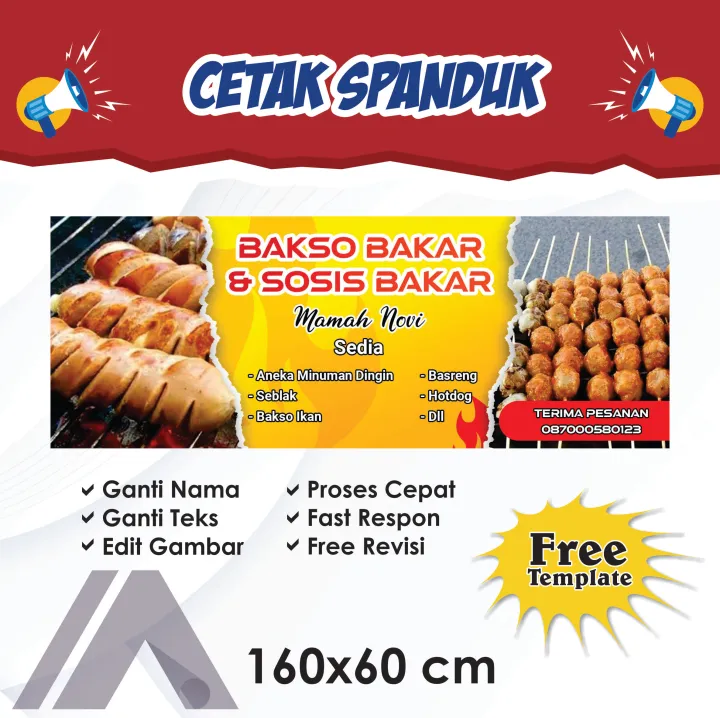 Spanduk Banner Bakso Sosis Bakar 60x160 Lazada Indonesia 5347