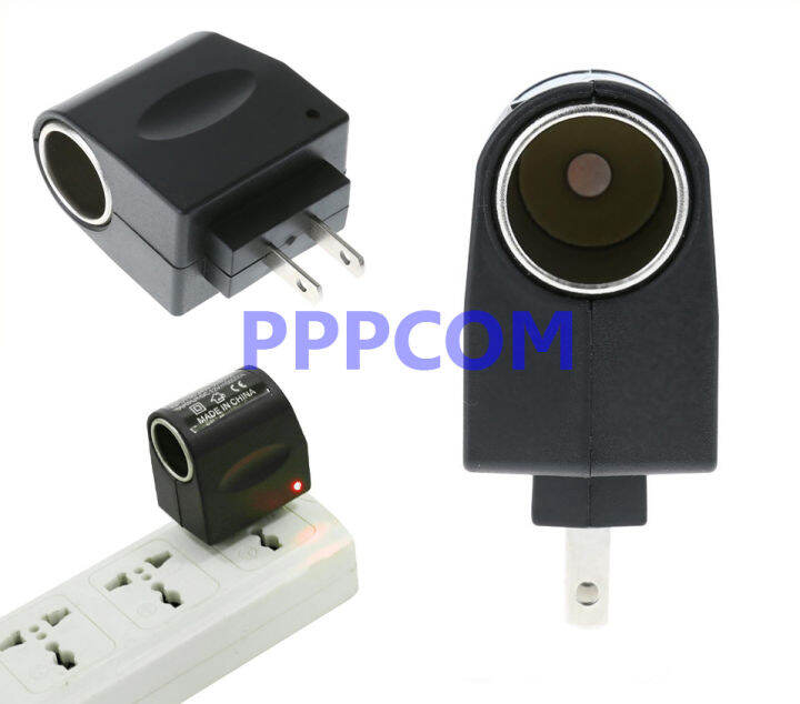 ปลั๊กแปลงไฟบ้านเป็นไฟรถ 220V AC to 12V DC Car Lighter Wall Socket Plug