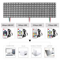 DC5V WS2812B WS2812 LED Panel Individually Addressable Digital Flexible Matrix Screen Module 14/17/21Keys RF Remote Controller