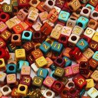 Mixed Letter Acrylic Beads Square Cube Loose Spacer Alphabet Beads For Jewelry Making Handmade Diy Bracelet Necklace Accessories DIY accessories and o