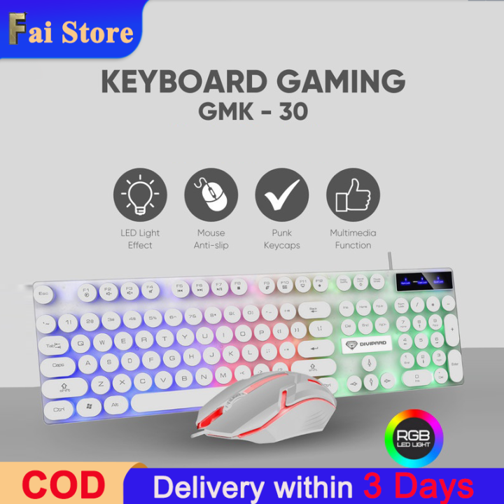 Colorful LED Backlight Ergonomic Mechanical Gaming Keyboard and Mouse