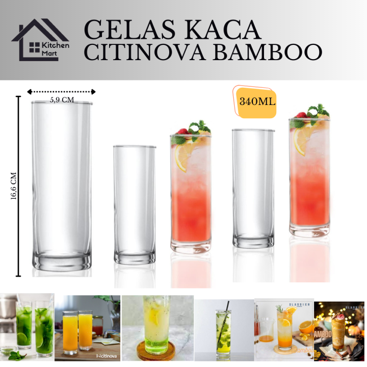 Gelas Kaca Cocktail 340 Ml Bamboo Citinova Gelas Bening Juicer 6 Pcs Lazada Indonesia 9145