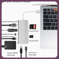 USB 3.1อะแดปเตอร์4K ที่เข้ากันได้กับ HDMI การ์ดรีดเดอร์ SD TF USB 3.0 Rj45สายเคเบิลสำหรับ MacBook Pro/air Huawei Mate โทรศัพท์ PC