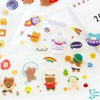 แผ่นสติกเกอร์ PVC ลายการ์ตูน น่ารัก 1 แผ่น จัดส่งคละแบบ สติกเกอร์พีวีซี Cartoon stickers