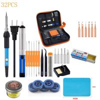 32PCS 80W Electric Soldering Iron Kit Set Digital Temperature Adjustable Welding Tool Solder Tin With Iron Tips Repair Tools