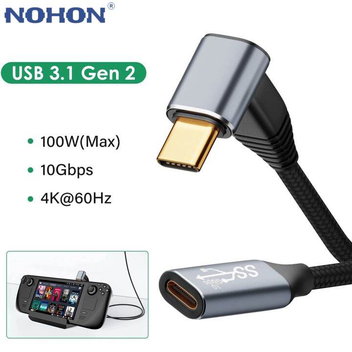 kabel-ekstensi-usb-tipe-c-3m-90-derajat-kabel-ekstensi-usbc-3-1-gen-2-10gbps-pd-100w-pengisi-daya-data-kabel-pemanjang-video-4k-untuk-macbook-samsung