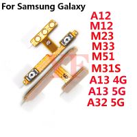 ต้นฉบับสำหรับ Samsung Galaxy A12 M12 M23 M33 M31S M51 A32 A13ปุ่มปรับระดับเสียง4G 5G ปุ่มปรับระดับเสียงด้านข้างสายเคเบิลงอได้กุญแจสวิตช์