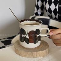 ☜☫  (Send a spoon) The same old coffee cup and saucer Finland brown sea anemone hand-painted retro afternoon tea