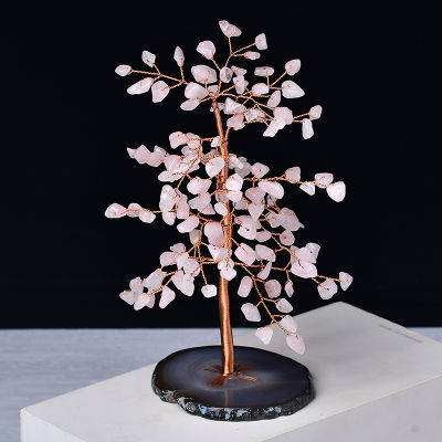 Natural Amethyst Rose Quartz Tree of Life Rock Mineral Location Theory Reiki Healing Decora Home Tion DIY Gift MineralDecoration