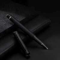 HongDian Black Rollerball Pen Beautiful Tree Texture Smooth 0.5mm Point Excellent Writing Gift Pen for Signature Business Office