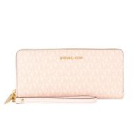 Michael Kors Full Version LOGO Gold Multi-Card Zipper Clutch Long Clip (Ballet Pink)