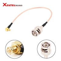 ▩▫♦ Wholesale 10pcs RF connector BNC male to MCX male right angle type RG316 Pigtail Cable 15CM