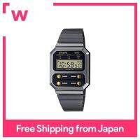 การออกแบบการสืบพันธุ์ CASIO นาฬิกาข้อมือ A100WEGG-1A2ผู้ชายสีดำ × ทอง