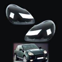 คู่สำหรับ Porsche Cayenne 2004-2006 Lampu Depan Mobil ปลอกเลนส์ไฟหน้าเปลือก