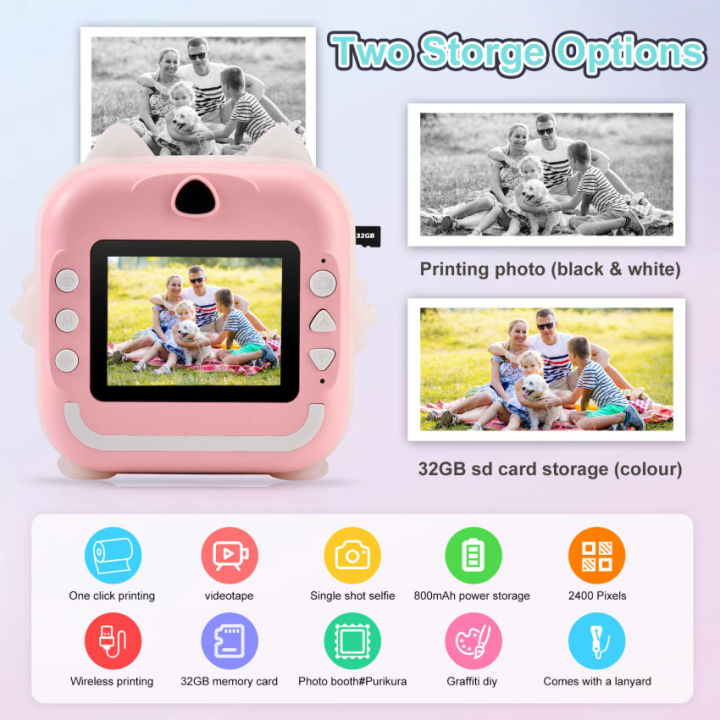 💗Ideal Toy Gift for Girls Boys💗Kids Camera for Girls Boys, Kids Instant  Print Camera Toy for 3-14 Year Old, 1080P HD Kids Digital Camera with Photo  Paper Birthday Gifts for 3 4
