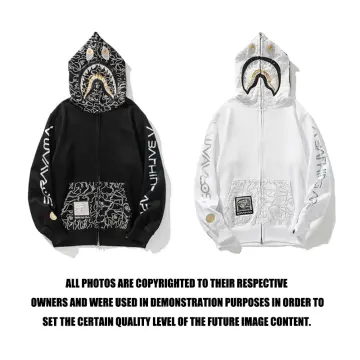 Bape Hoodie Men's Hip Hop Black Camo Shark Head Jacket Zip Camouflage Long  Sleeve Sweatshirt, Black, S : : Fashion