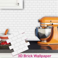 Wallpaper Wall Sticker Removable Blocks Stick Proof Backsplash Tiles