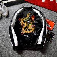 men China of new fund of 2021 autumn wind dragon grain embroidered jackets male social female student couples tide restoring ancient ways baseball uniform