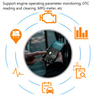 เครื่องสแกน Obd2แบบไร้สายเครื่องตรวจจับความผิดพลาดในรถยนต์เครื่องวัด Mpg โหมดสลีปพลังงานต่ำสำหรับตัวตรวจสอบอัตโนมัติแบบ Wifi Obd สำหรับยานพาหนะวินิจฉัย