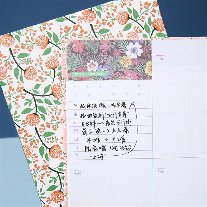 a5-agenda-notebook-a6-agenda-notebook-schedule-diary-weekly-planner-vintage-flower-notebook-monthly-planner