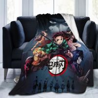 Anime Demon Slayer Flannel Blanket Japan Cartoon Manga Fleece Throw Blanket for Home Luxury Sofa Bed Warm Cozy Blanket