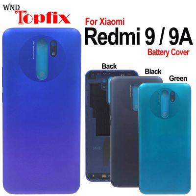 For Xiaomi Redmi 9 9A Battery Cover Panel Rear Door Housing Case with adhesive For Redmi 9 back glass For Redmi 9A battery cover