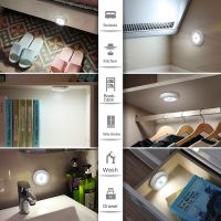 Round Intelligent LED Induction Light Battery Powered Night Light Cabinets Bedside Bedroom Wardrobe Closet Lighting Magnet